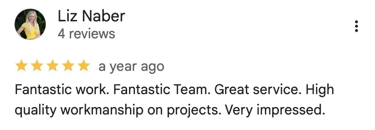 Monarca Construction & Remodeling 5-star Google review 1
